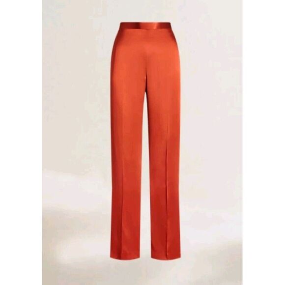 Polo Ralph Lauren Women's Silk Charmeuse Straight Pant Orange Size 2 - Picture 1 of 16